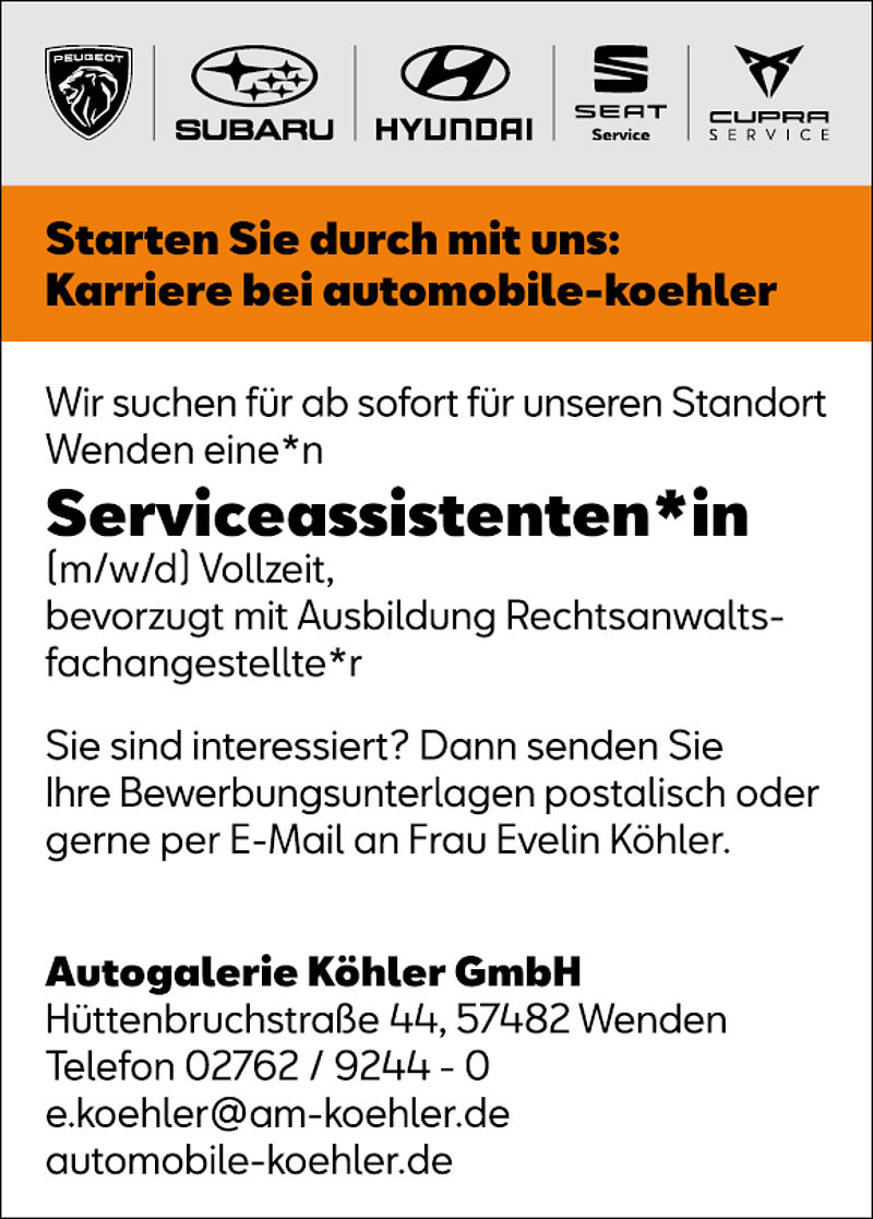 Serviceassistent WE (11.5.2023)