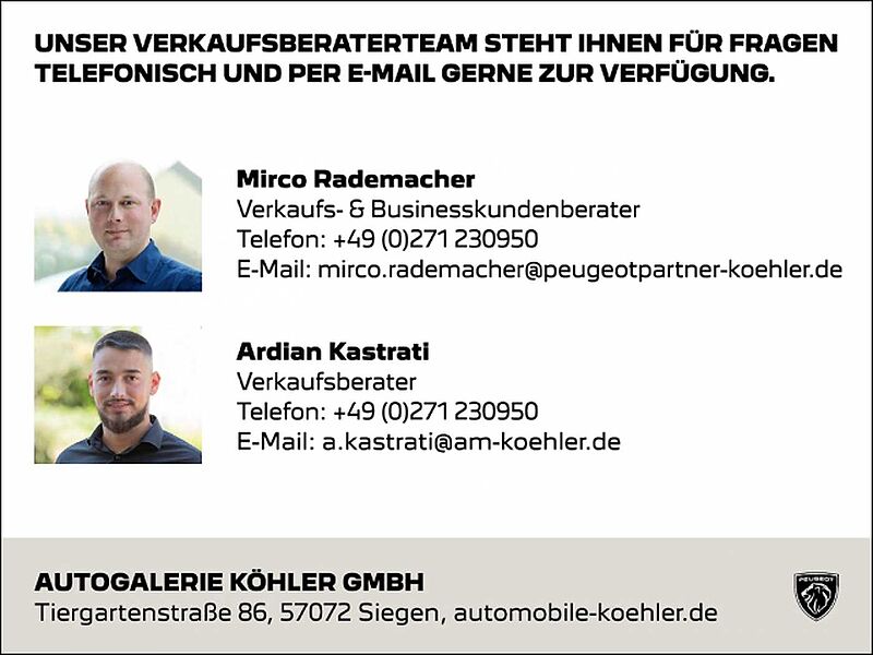 Peugeot Partner Premium Multiflexkabine, Rückfahrkamera, Toterwinkel